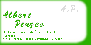 albert penzes business card